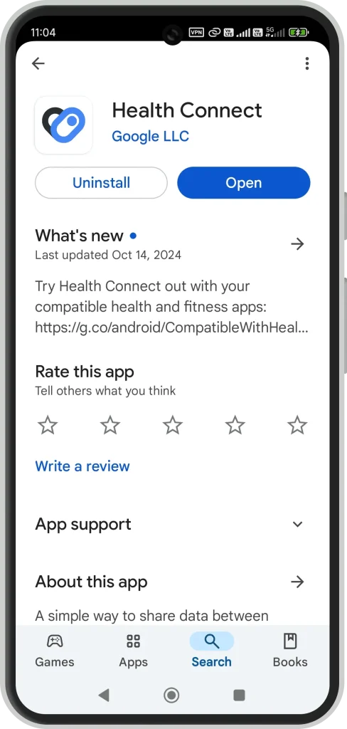 Google Health Connect‌در Play Store